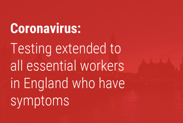 testing extended to all essential workers in England who have symptoms